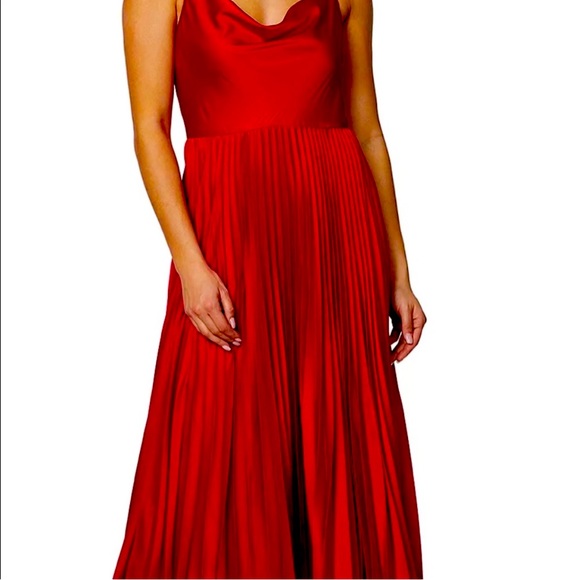 Laundry By Shelli Segal Dresses & Skirts - Laundry by Shelli Segal Red spaghetti strap crisscross back, full pleated dress